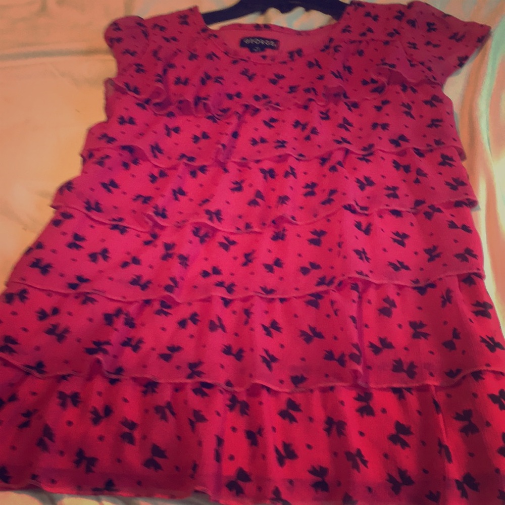 George pink bow blouse